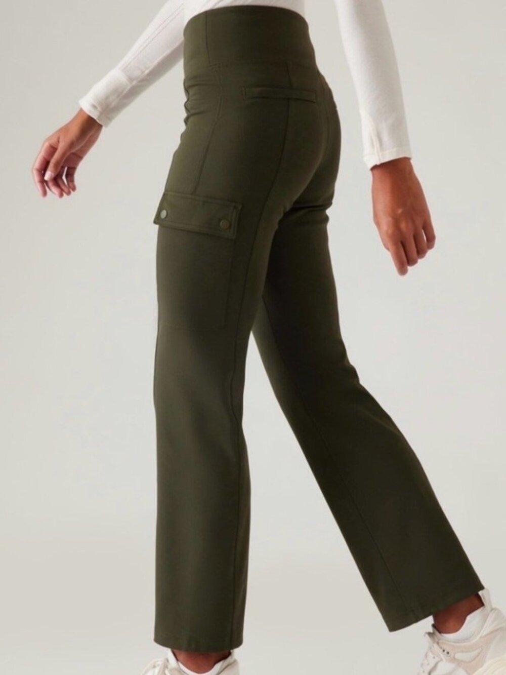 Athleta Delancy Straight Cargo Pants Olive Green Size Large
